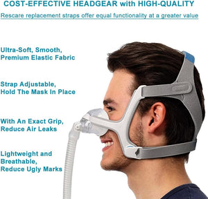 Headgear Replacement 2Packs Compatible with AirFit N20 Mask, 2Packs Elasticity Premium Nylon Soft Headgears+2Pairs Features Magnetic Clips (Small)