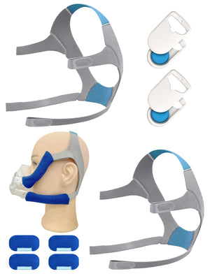 2 Packs F20 Replacement Headgear Compatible with F20 Full-face Mask, Include 4 Magnetic Clips+4 Headgear Straps (Small)