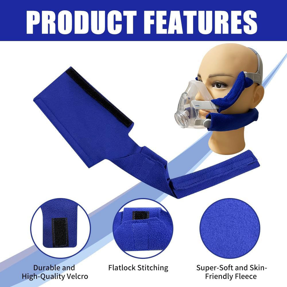 CPAP Neck Pad & 2Pack CPAP Strap Covers Compatible with Airfit F20 Headgear, Prevent Strap Marks, Adjustable and Ultra-Soft Strap Covers, Comfort Fit