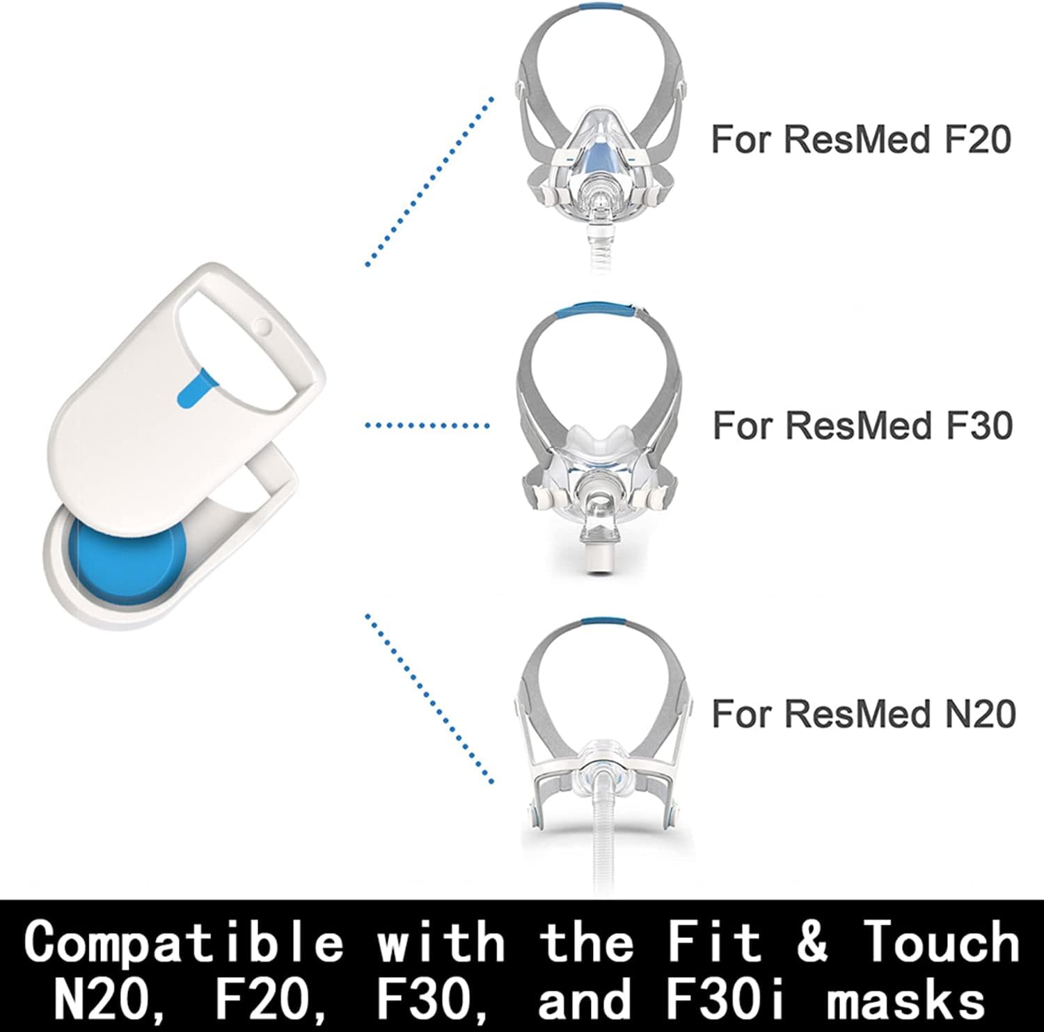 Magnetic Headgear Clips 3 Pairs Compatible with Air-Fit N20 F20 F30 & Air-Touch F20 N20, Quick-Disconnect Perfect Fit with Attraction Force