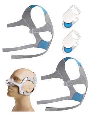 Headgear Replacement 2Packs Compatible with AirFit N20 Mask, 2Packs Elasticity Premium Nylon Soft Headgears+2Pairs Features Magnetic Clips (Small)