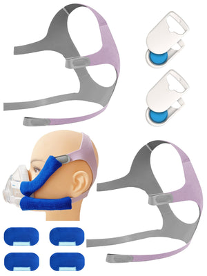 2 Packs F20 Replacement Headgear Compatible with F20 Full-face Mask, Include 4 Magnetic Clips+4 Headgear Straps (Small)