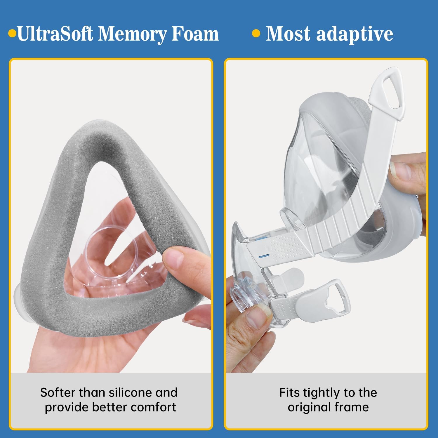 Airtouch F20 Cushion Medium - 2 Packs Replacement Memory Foam Cushion Compatible with Original F20 Frame,Reliable Seal, Comfortable Fit,Durable