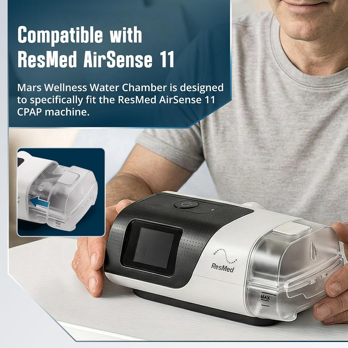 Mars Wellness Replacement Water Chamber Compatible with Resmed Airsense 11 CPAP Machines - Perfect Fit Reliable Water Chamber for Resmed Airsense 11 ONLY