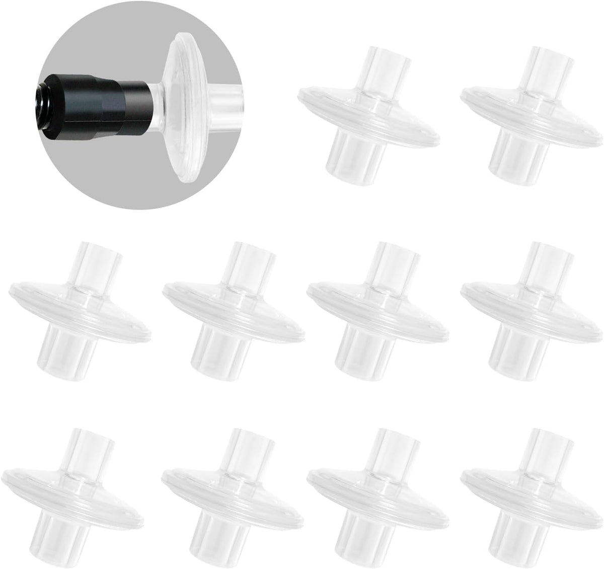 CPAP Inline Filter-10 Pcs Universal CPAP Filters for Res-Med&Dream-Station CPAP and BiPAP Machines Compatible with Standard 22mm Cpap Tube, Low Loss Airflow Designed