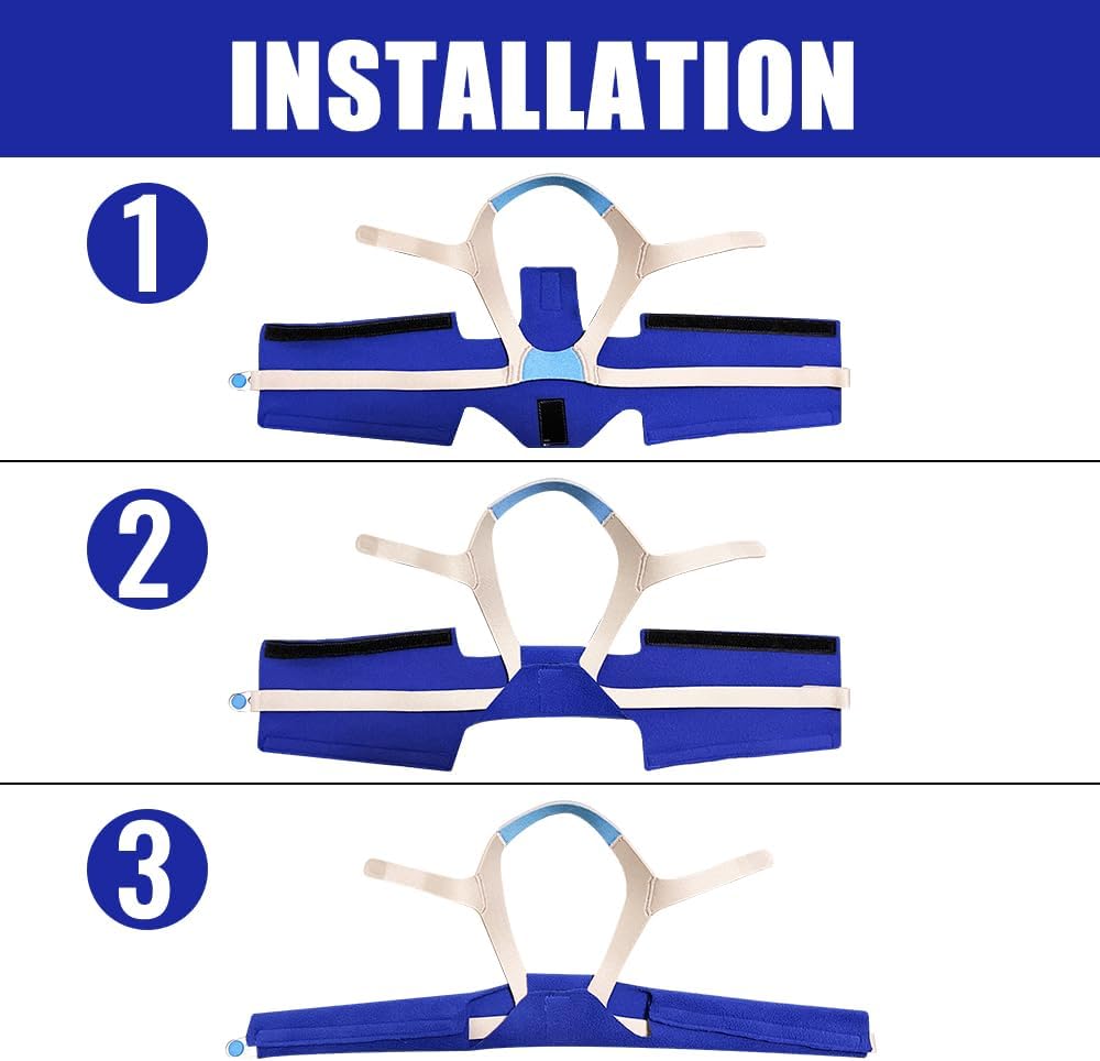 CPAP Neck Pad & 2Pack CPAP Strap Covers Compatible with Airfit F20 Headgear, Prevent Strap Marks, Adjustable and Ultra-Soft Strap Covers, Comfort Fit
