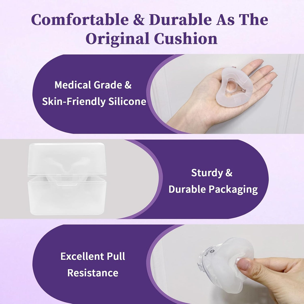Airfit N20 Replacement Cushion Medium - 3Packs Air Fit Nasal Nose Mask Accessories Supplies Compatible with Original N20 Frame, Optimized Comfort & Secure Seal