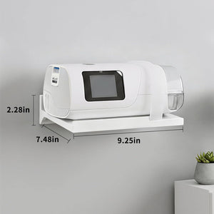 Wall-Mounted CPAP Organizer Shelf – Machine Storage Rack & Hose Holder with 90 Degree Elbow, Mask Hook, Prevents Hose Tangling, Improves Airflow, Space-Saving Bedside Organizer