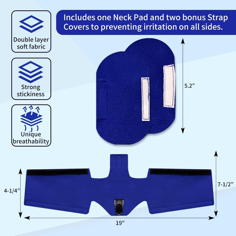 CPAP Neck Pad & 2Pack CPAP Strap Covers Compatible with Airfit F20 Headgear, Prevent Strap Marks, Adjustable and Ultra-Soft Strap Covers, Comfort Fit