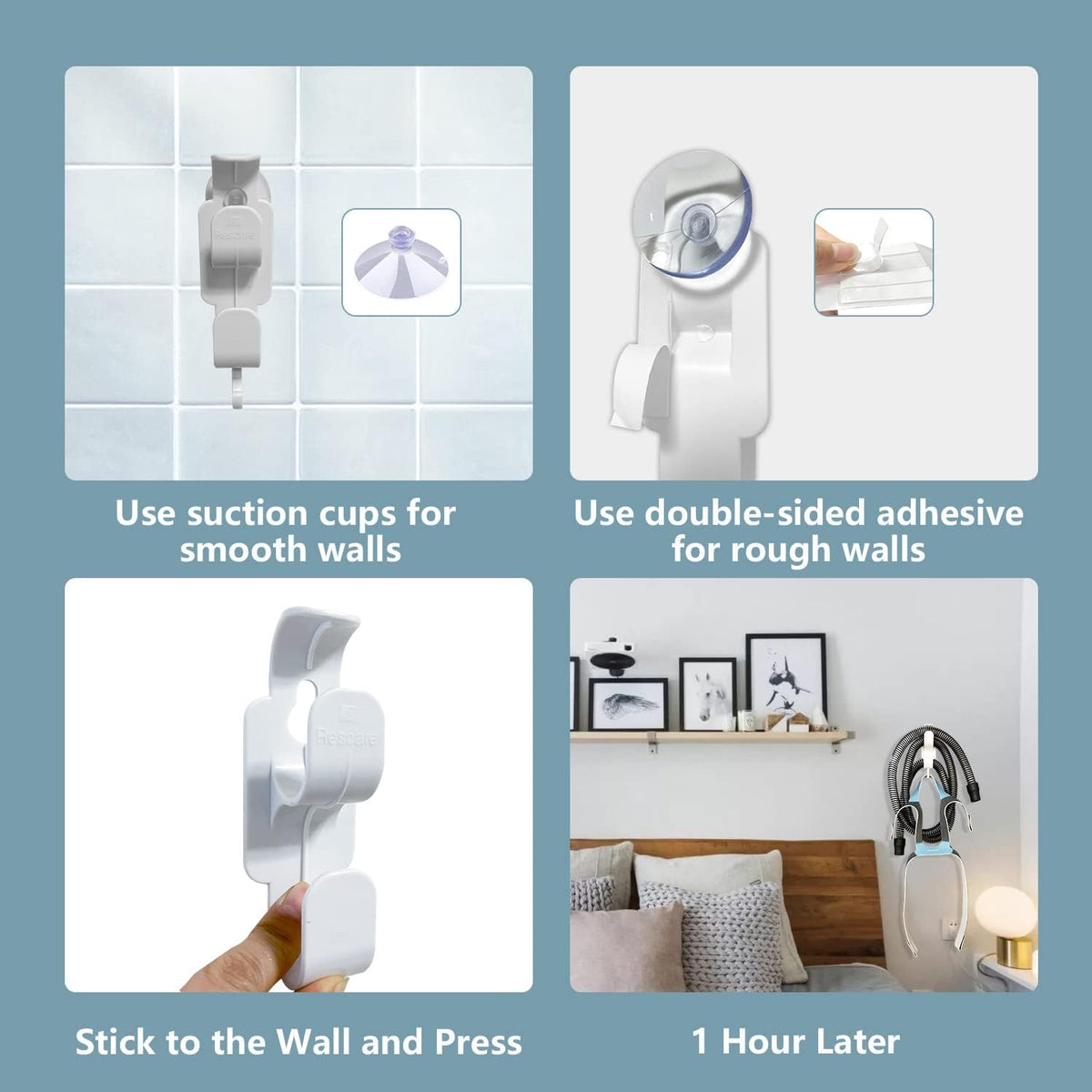 CPAP Hose Hanger Tubing Organizer and Headband Hook Combined Hose Management System with Anti-Skid Function for Preventing Tube Leakage Tangle Free