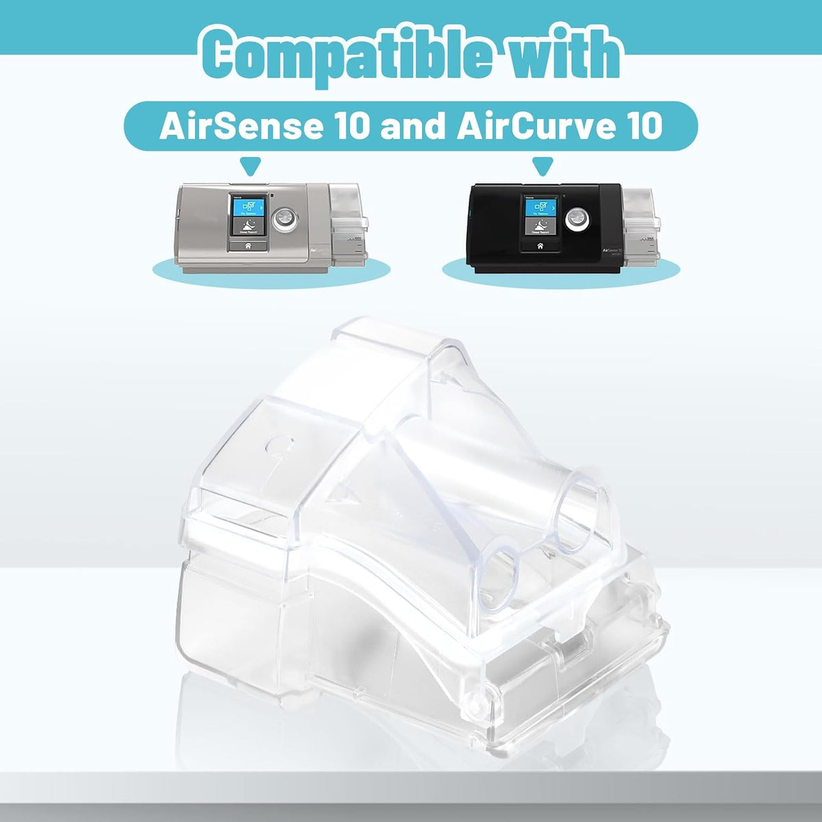 Water Chamber for ResMed AirSense 10, Replacement Water Tank with 24 Packs AirSense 10 Filters, Reliable Seal & Easy Install S10 CPAP Supplies