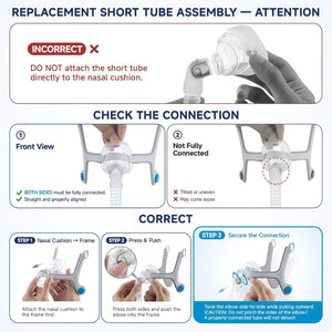 Replacement Short Tube Compatible with Airfit N20 & Airtouch N20 Cpap Mask, Avoid Leakage and Reduce Noise, Cpap Supplies and Accessories(2 Pack)