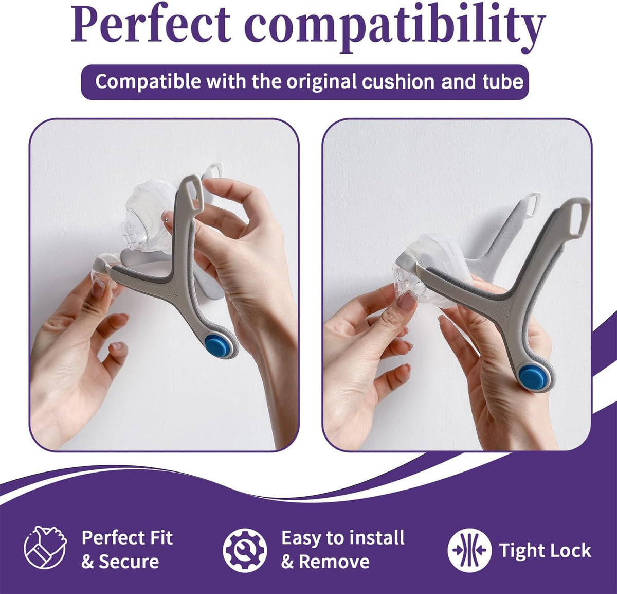 Replacement Airfit N20 Frame Compatible with N20 Nasal Mask, Great Value Includes 1 Frame + 2 Clips,Skin-Friendly Design,Secure Fit,Durable- One Size Fits All