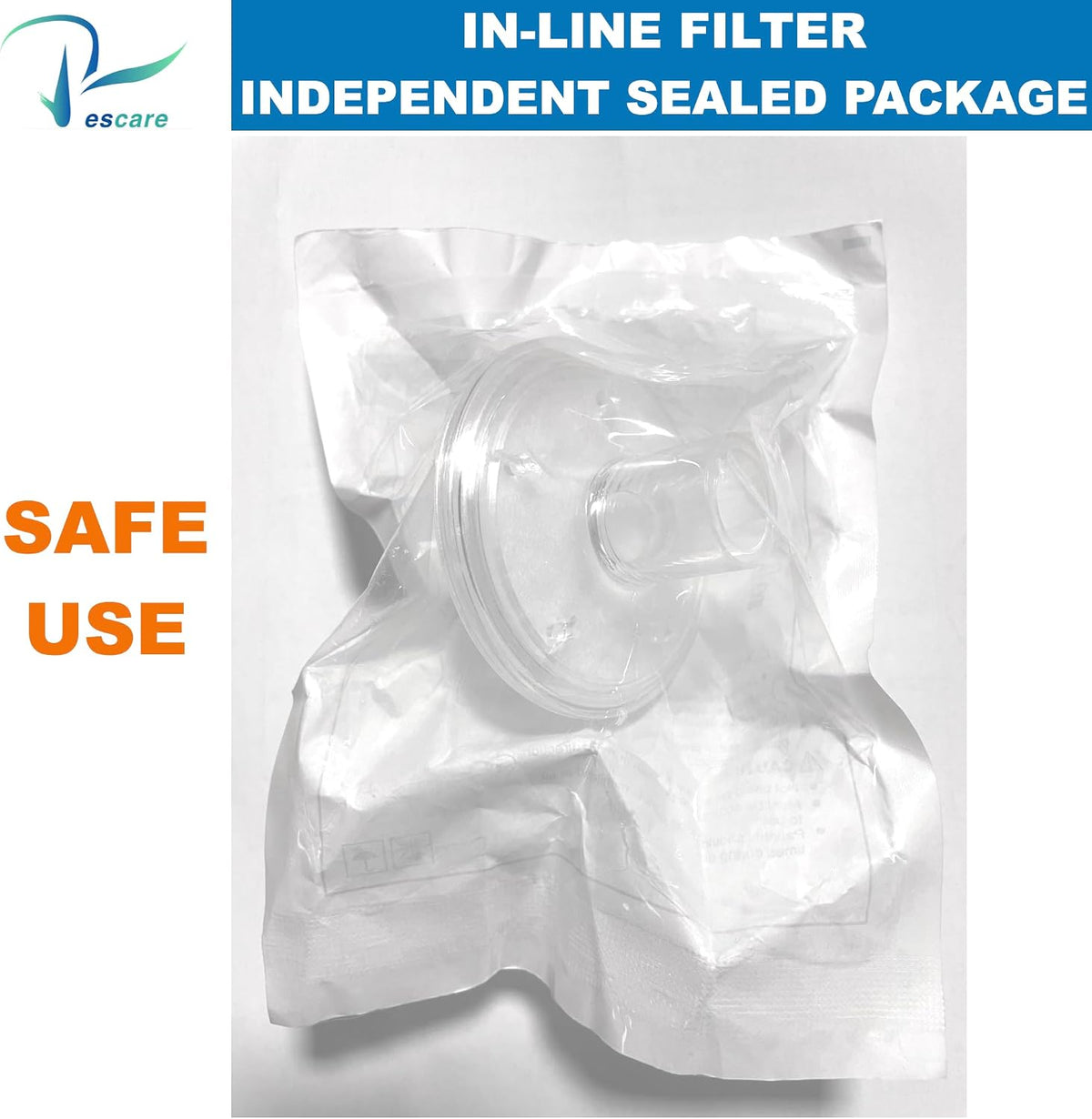 CPAP Inline Filter-10 Pcs Universal CPAP Filters for Res-Med&Dream-Station CPAP and BiPAP Machines Compatible with Standard 22mm Cpap Tube, Low Loss Airflow Designed