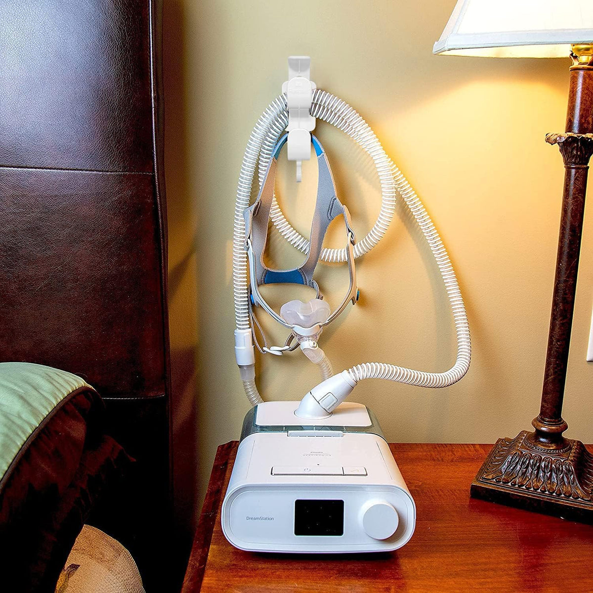 CPAP Hose Hanger Tubing Organizer and Headband Hook Combined Hose Management System with Anti-Skid Function for Preventing Tube Leakage Tangle Free